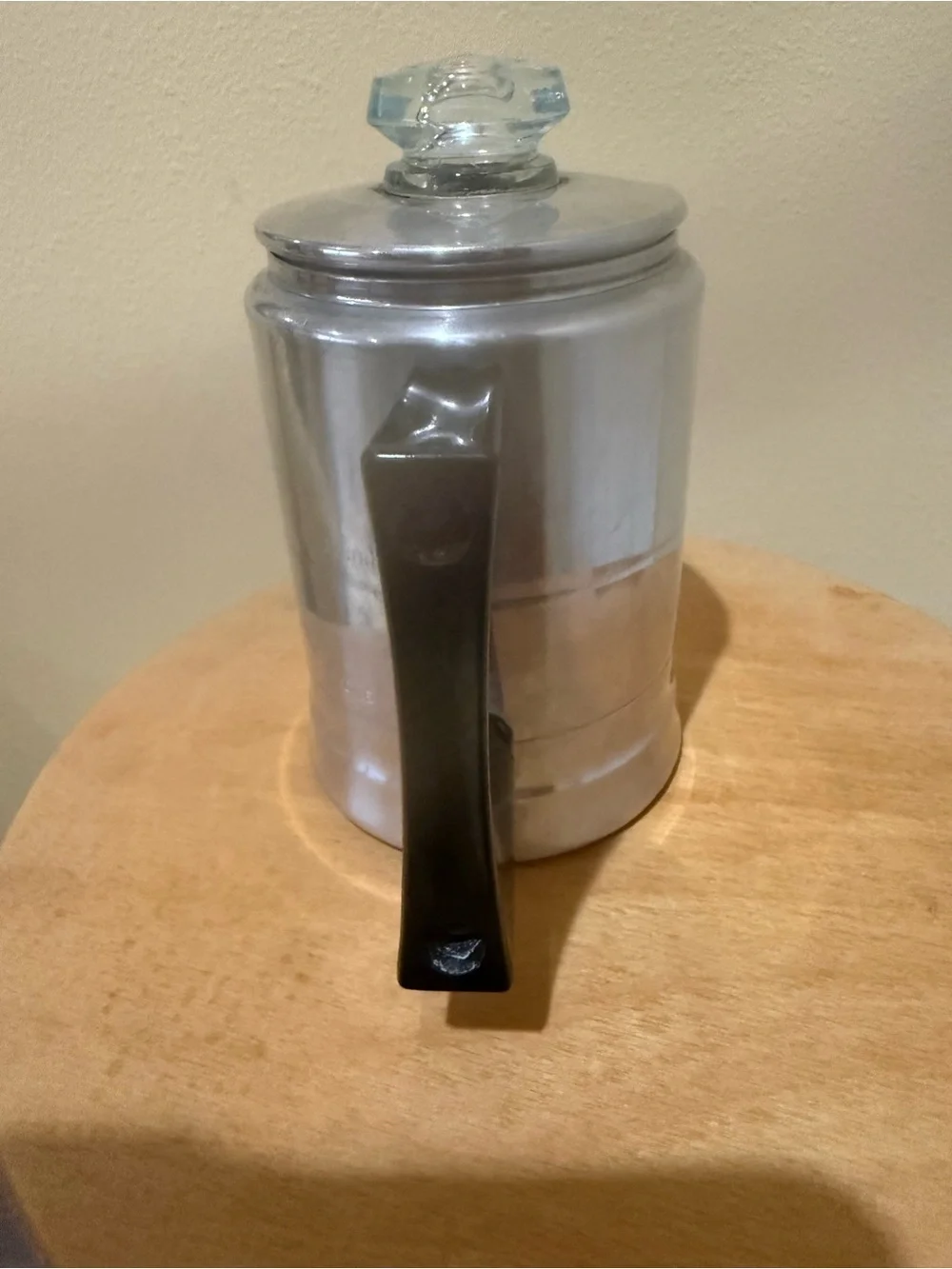 Classic Stainless Steel Coffee Percolator with Black Handle 2 cup comet